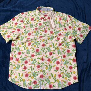 Tommy Bahama Mojito Bay Button Up Shirt Mens XL Tall Hawaiian Cocktail Print NWT